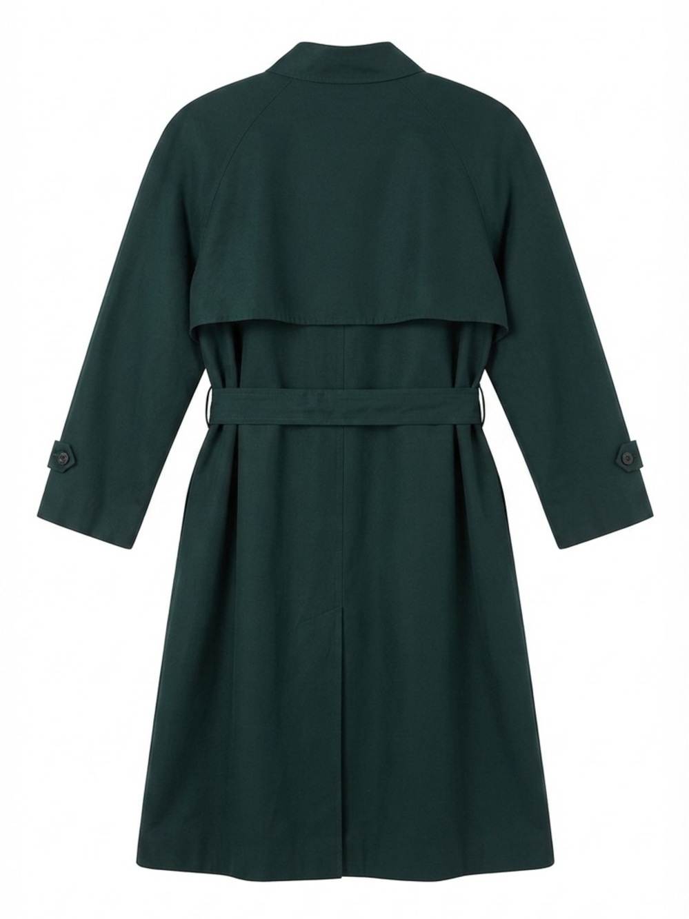 Anne Klein II Hunter Green Double Breasted Vintage Trench Coat 6 Petite - Picture 2 of 12